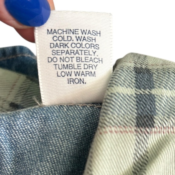 NWT Vintage Canyon River Blues Plaid Checkered Cotton Denim ButtonUp Long Sleeve - Picture 5 of 5